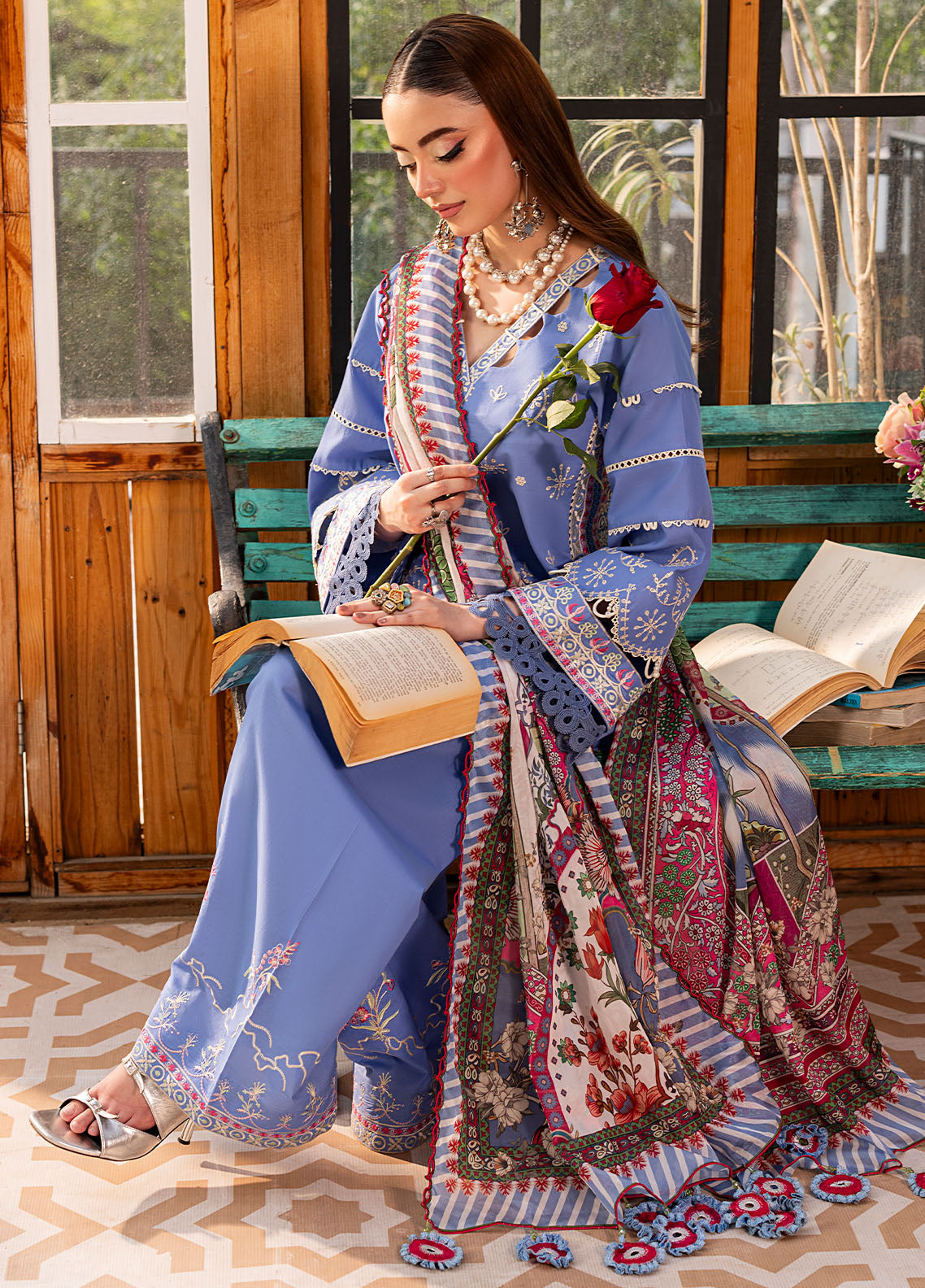 CT22001 Fleur - Roses De Feu | Unstitched Lawn | 3 Piece