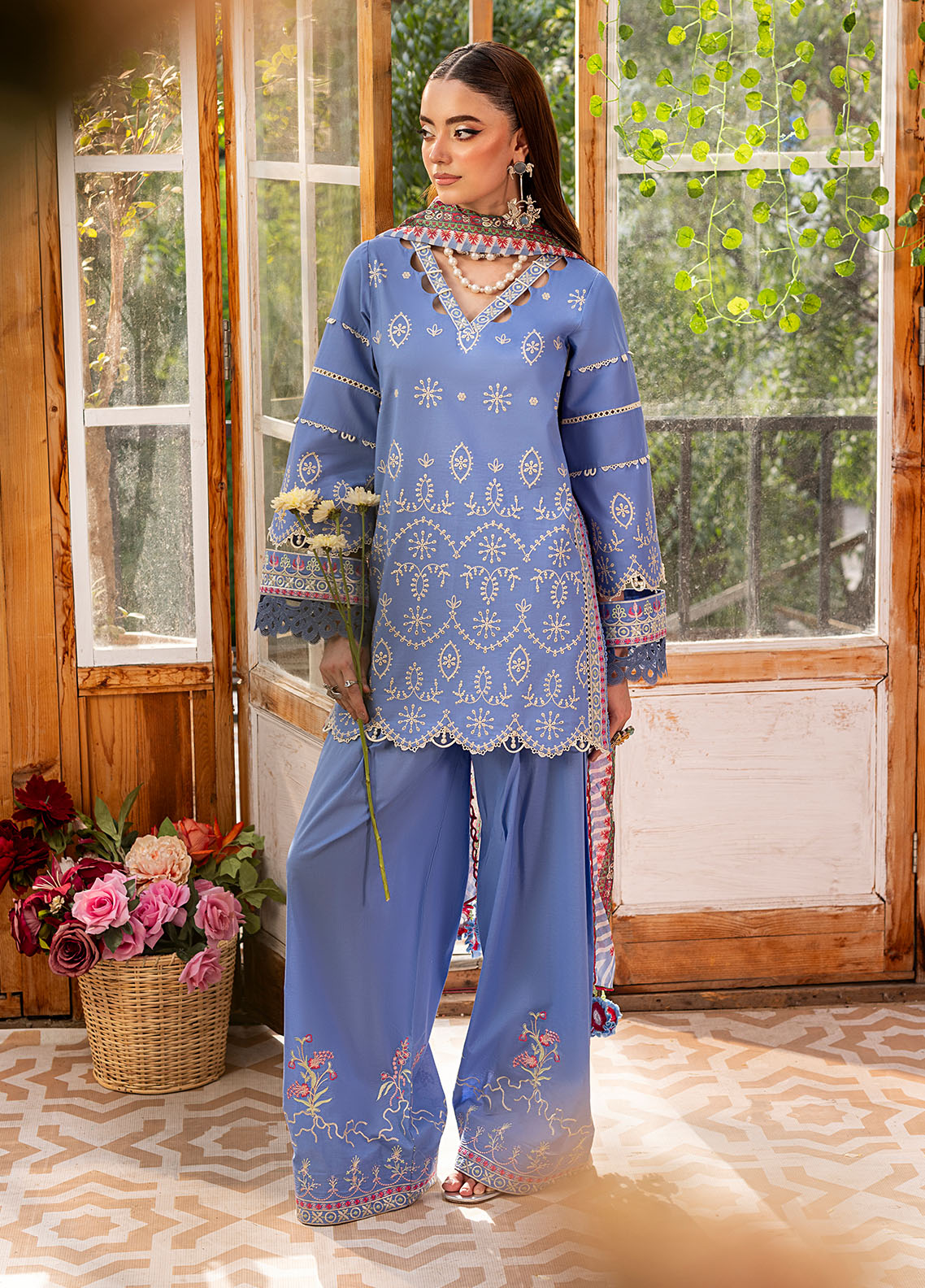 CT22001 Fleur - Roses De Feu | Unstitched Lawn | 3 Piece