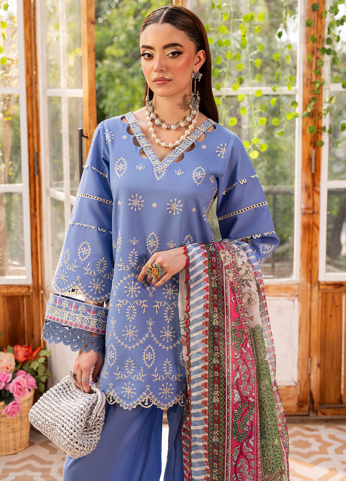 CT22001 Fleur - Roses De Feu | Unstitched Lawn | 3 Piece