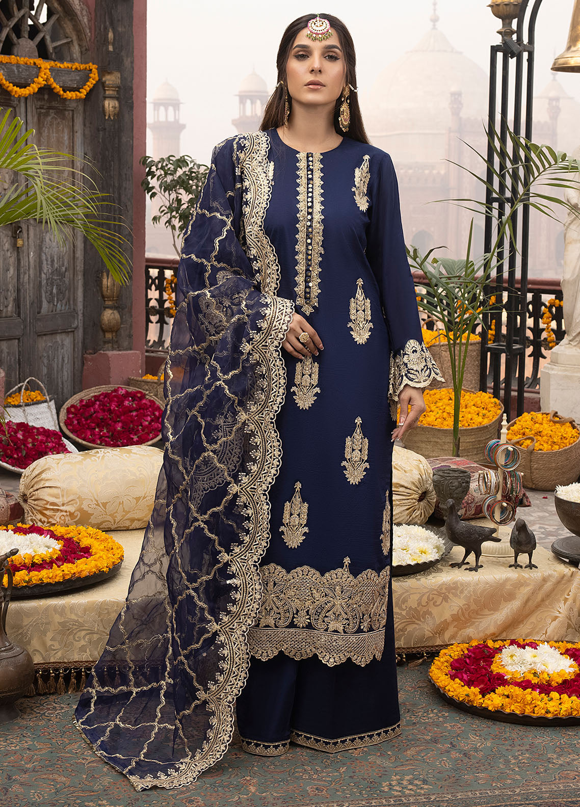 BR-1201 Afrozeh - Durnaz | Unstitched | 3 Piece