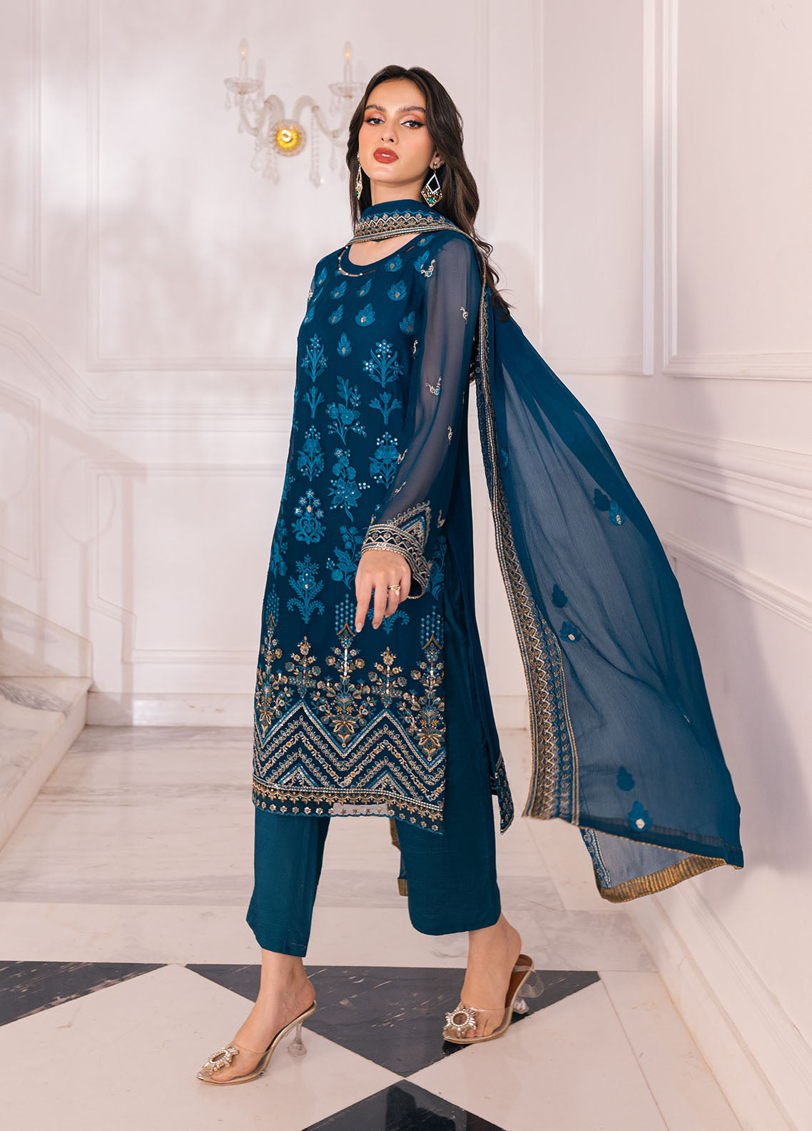 SAH-1003 Genevieve - Ella Formals | Unstitched | 3 Piece