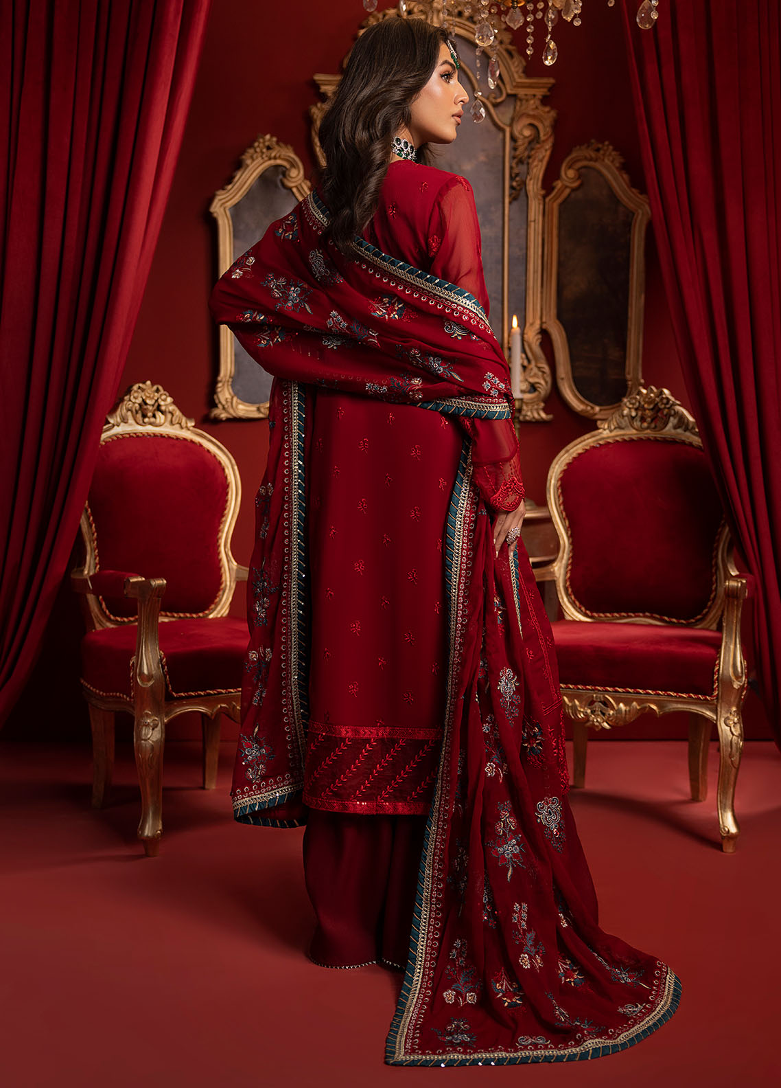 KD-1105 Crimson - Khawab Deeda | Unstitched | 4 Piece