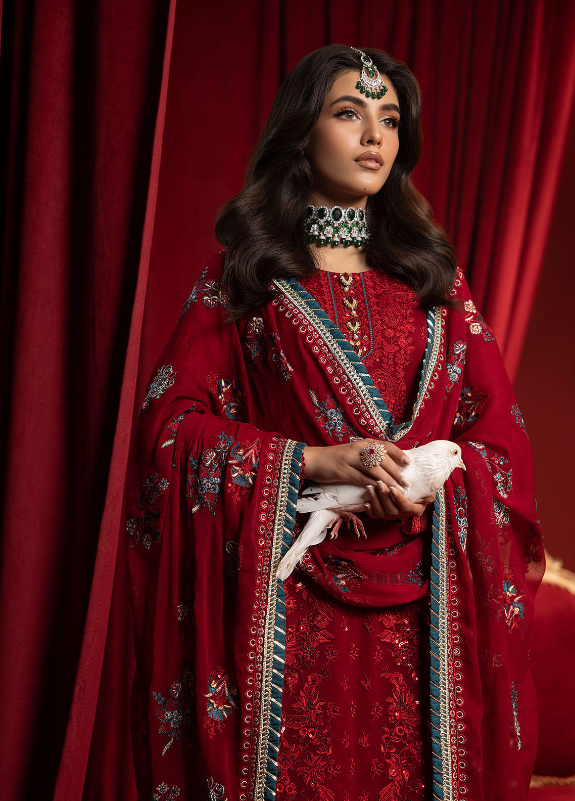 KD-1105 Crimson - Khawab Deeda | Unstitched | 4 Piece