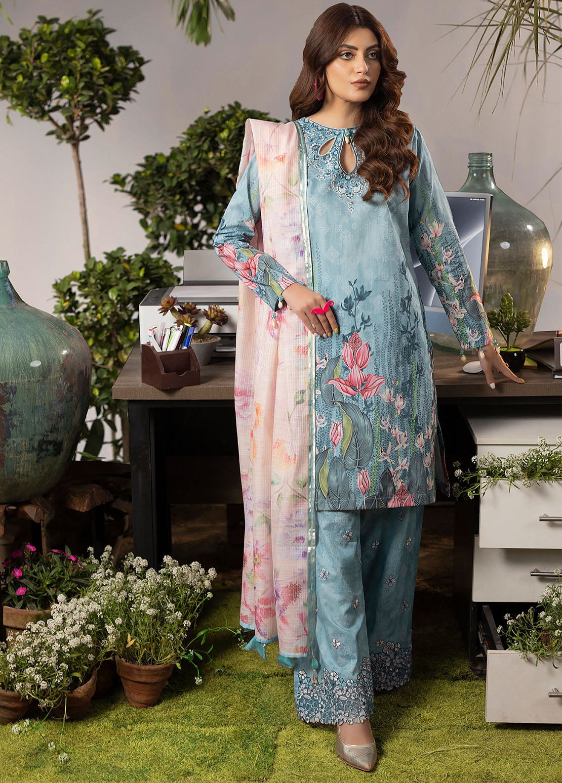 CT-9004 Ethereal Spark - Mehr | Unstitched | 3 Piece