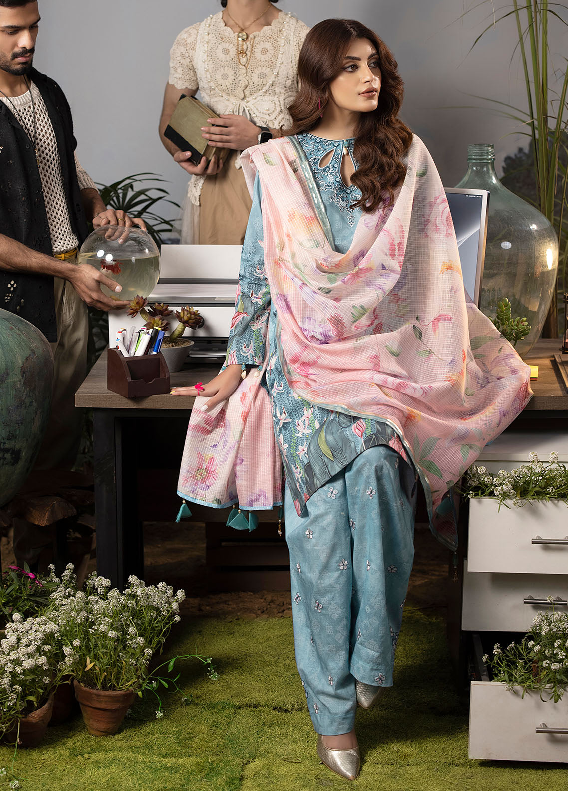 CT-9004 Ethereal Spark - Mehr | Unstitched | 3 Piece