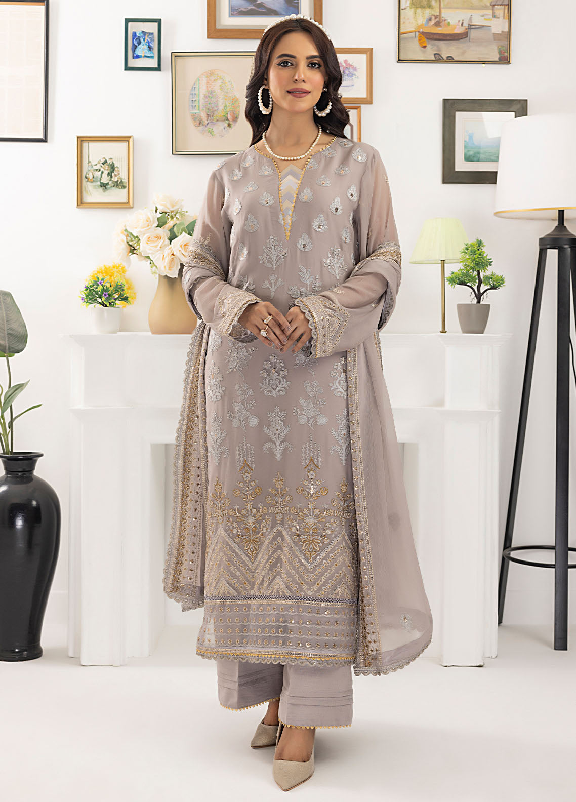 SAH-1014 - Ella Formals | Unstitched | 3 Piece
