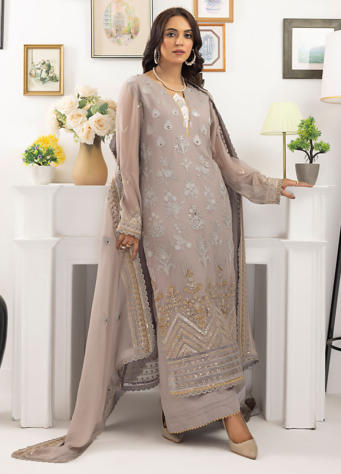 SAH-1014 - Ella Formals | Unstitched | 3 Piece