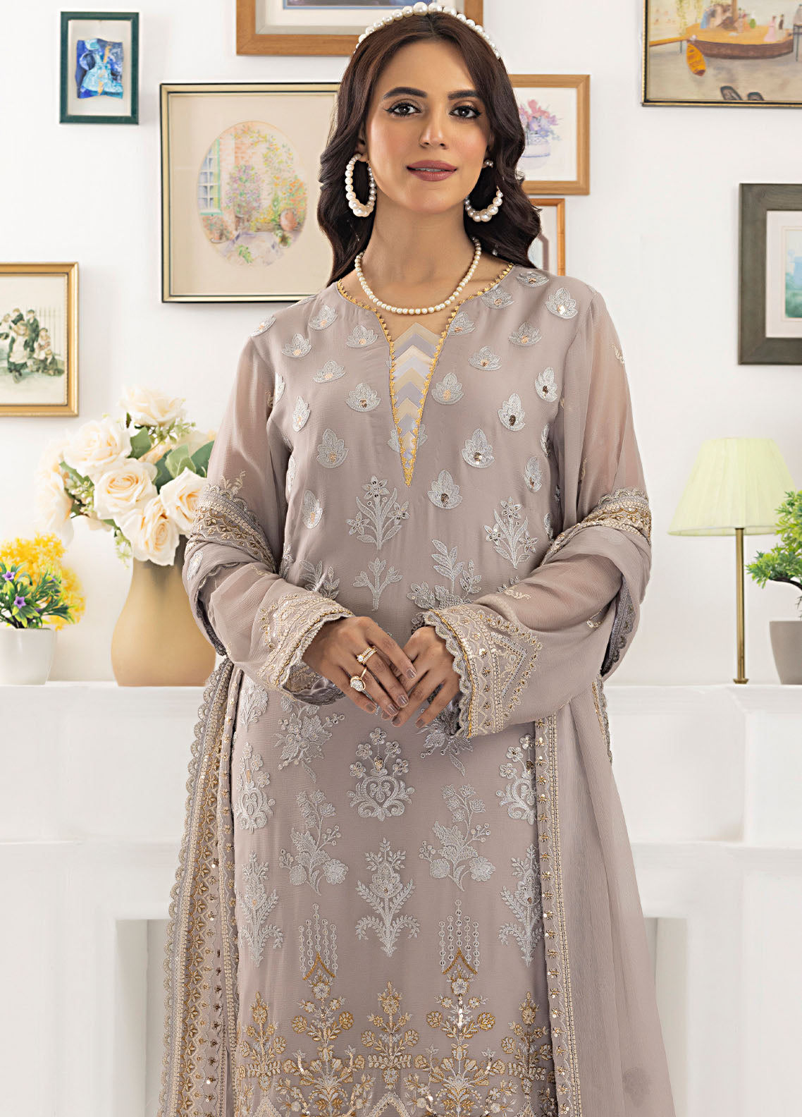SAH-1014 - Ella Formals | Unstitched | 3 Piece