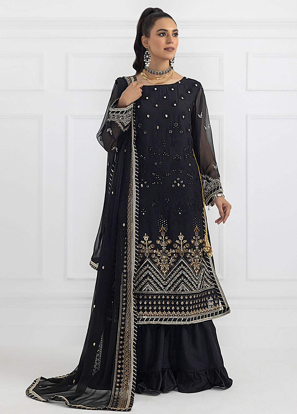 SAH-1015 - Ella Formals | Unstitched | 3 Piece