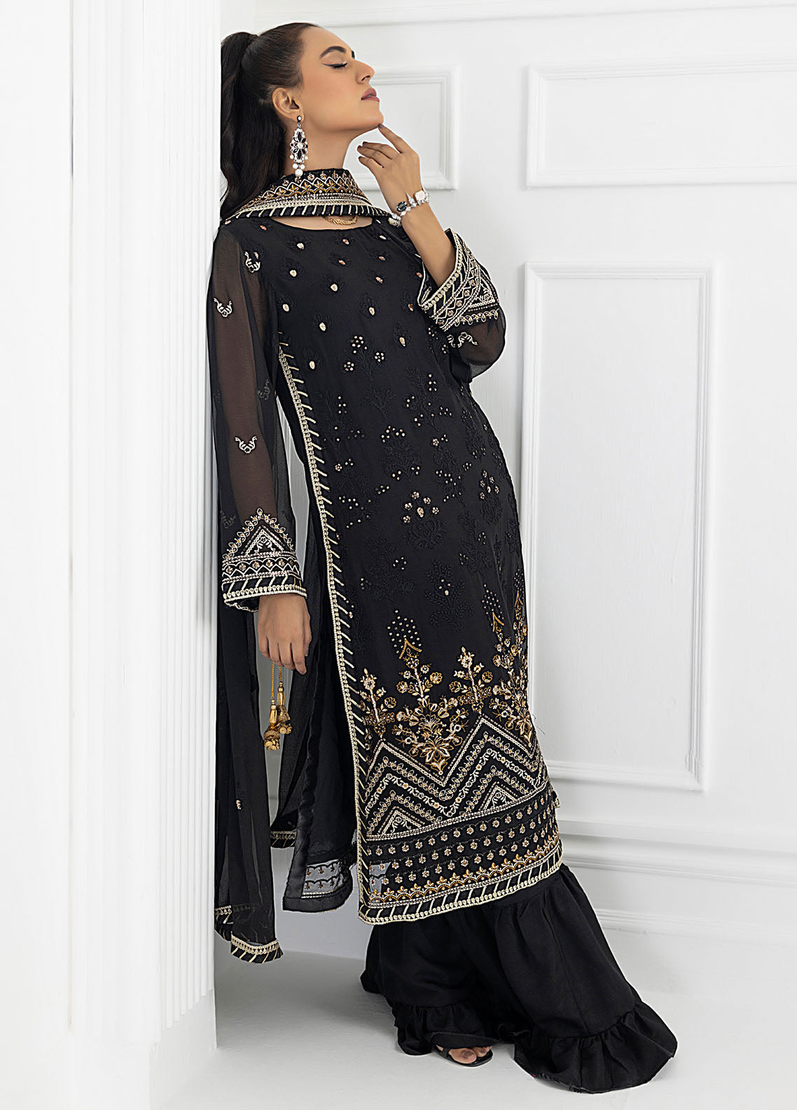 SAH-1015 - Ella Formals | Unstitched | 3 Piece