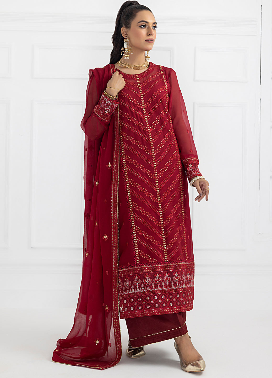 SAH-1016 - Ella Formals | Unstitched | 3 Piece