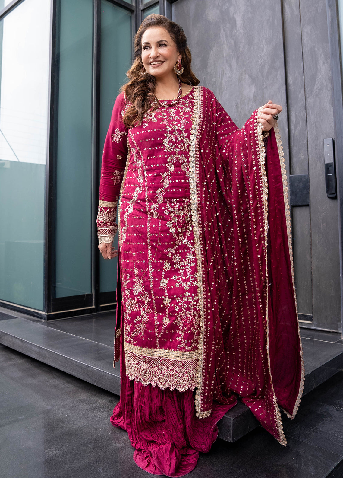 TSG-07 Merlot - There She Glows | Unstitched | 3 Piece