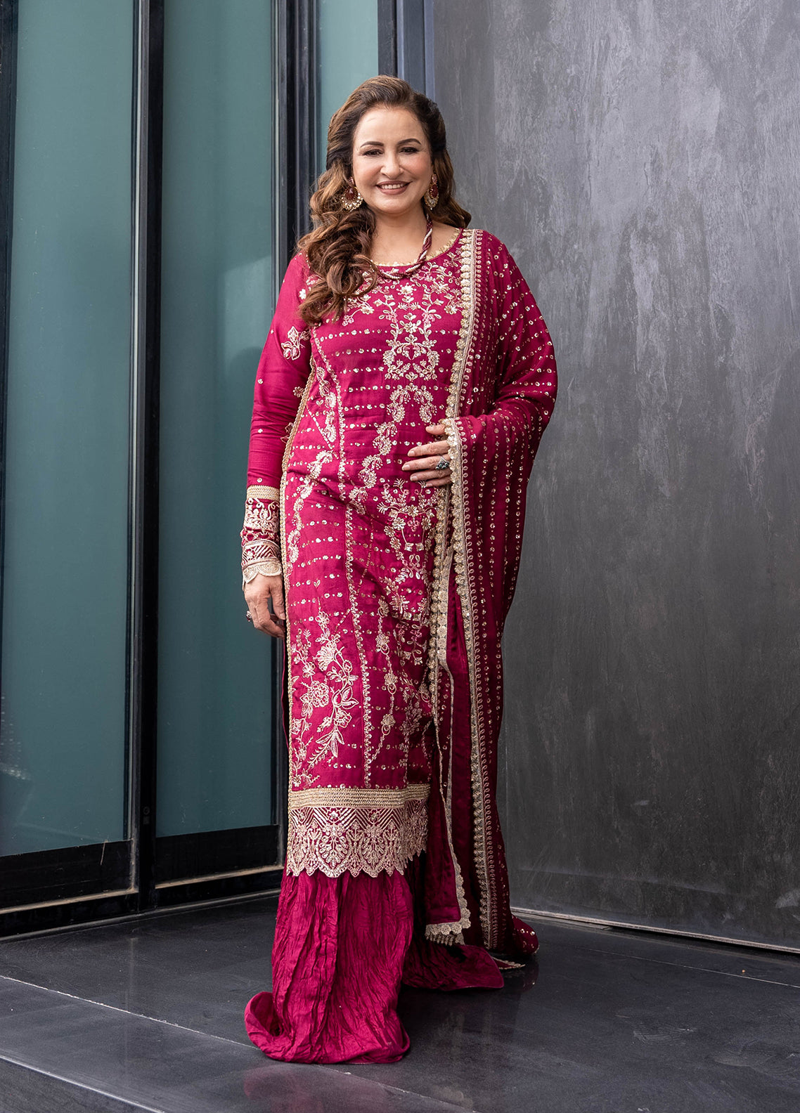 TSG-07 Merlot - There She Glows | Unstitched | 3 Piece