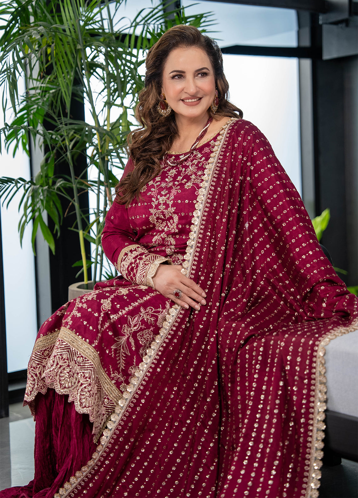 TSG-07 Merlot - There She Glows | Unstitched | 3 Piece